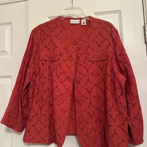 Vintage Alfred Dunner Red Textured Blazer, size 16, pre loved, excellent